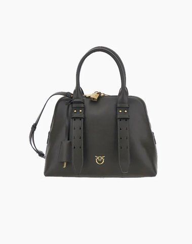 Сумка Pinko Love One Classic Light через плече з бронзовою фурнітурою в коричневій стьобаній шкірі 30x13х23 см 105906A0QOK35Q 105906A0QOK35Q фото