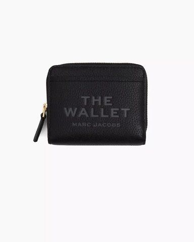 Гаманець жіночий Marc Jacobs The Leather Mini Compact Wallet в чорній зернистій шкірі 2R3SMP044S10001 2R3SMP044S10001 фото