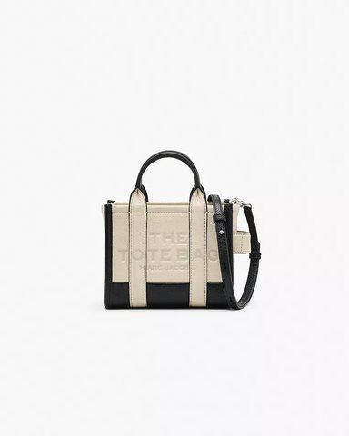 Сумка Marc Jacobs Colorblock Crossbody Tote Bag, тоут шкіра білий з чорним 18x10х15 см 2S4HCR065H02112 фото