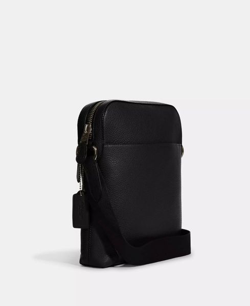 Чоловіча сумка Coach SHouston Flight Bag чорного кольору розмір 26х22х5 см  4011 фото