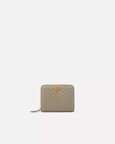 Гаманець жіночий Pinko Square quilted nappa leather zip-around purse в шкірі сірий сірий 100249A0GKI68Q 100249A0GKI68Q фото