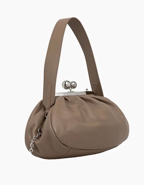 Сумка Max Mara Cubico Bag Medium, клатч у шкірі бежевий 30x12x22 см 2615511174 084 2615511174 084 фото