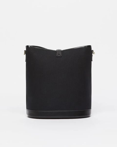 Сумка відро Max Mara Domizia1 бавовна зі вставками шкіри чорний 24x15x29 см 2515511035004 фото