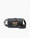 Сумка Pinko Mini Love Bag One Slouchy через плече з бронзовою фурнітурою в гладкій шкірі чорний 21x6х13 см 104340A0QOZ99Q 104340A0QOZ99Q фото 1