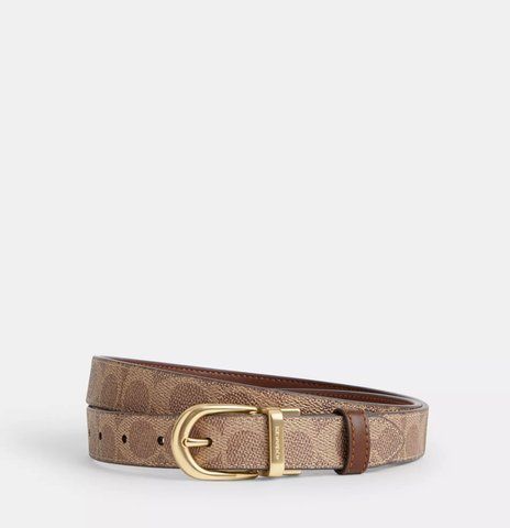 Жіночий двосторонній ремінь Coach Harness Buckle Cut To Size 25 Mm Brown A-89-872-139 фото