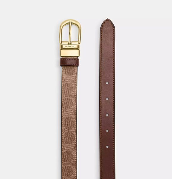 Жіночий двосторонній ремінь Coach Harness Buckle Cut To Size 25 Mm Brown A-89-872-139 фото