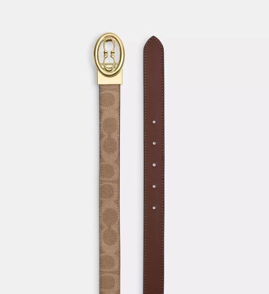 Жіночий двосторонній ремінь Coach Signature Buckle Cut To Size 25 Mm Brown A-89-871-701 фото