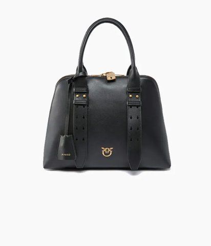 Сумка Pinko Escape Bag через плече в гладкій шкірі з бронзовою фурнітурою чорний 30x13х23 см 105906A0QOZ99Q 105906A0QOZ99Q фото