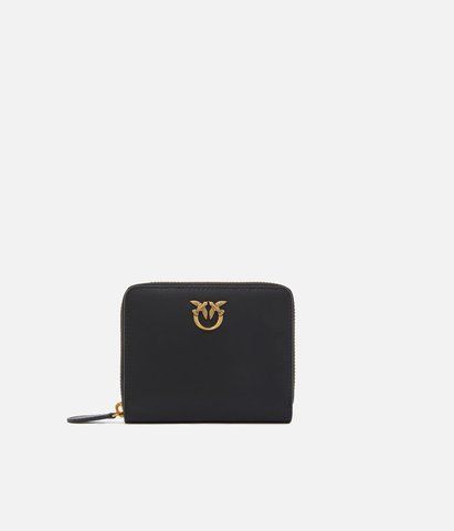 Гаманець жіночий Pinko Square Leather Zip-Around в гладкій шкірі чорний  100249A0GKZ99Q1 фото