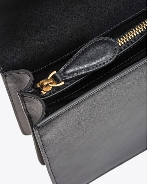 Сумка Pinko Classic Love Bag One Simply через плече з бронзовою фурнітурою у гладкій шкірі чорна 17x7х27 см 100053A0F1Z99Q 100053A0F1Z99Q фото
