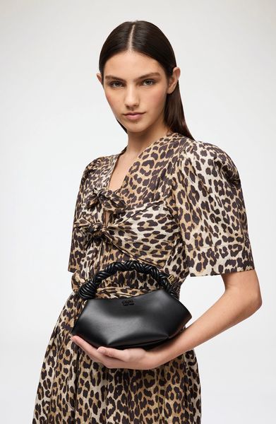 Сумка Ganni Bou Bag шоппер чорний 25х11х11.5 см  A6946  A6946 фото