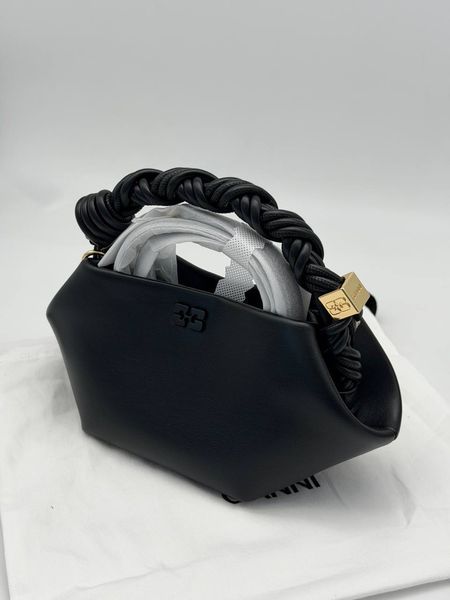 Сумка Ganni Bou Bag шоппер чорний 25х11х11.5 см  A6946  A6946 фото