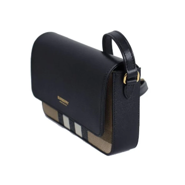 Сумка жіноча шкіряна Burberry Hampshire Check Crossbody Bag в чорному кольорі розмір 20х14х9 см BAWTLND-BX0306-06000-1 007 20 CN фото
