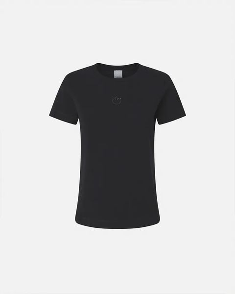 Жіноча футболка Pinko Bussolotto з вишитим логотипом Love Birds чорний 100355A2HNZ99 фото