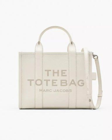 Сумка Marc Jacobs Leather Medium Tote Bag, тоут зерниста шкіра біла 34x15х27 см H004L01PF21140 фото