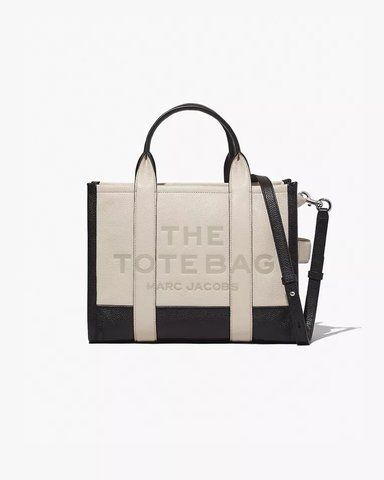 Сумка Marc Jacobs The Colorblock Medium Tote Bag крос-боді шкіра чорний-бежевий 34x15х27 см H007L01RE22 фото