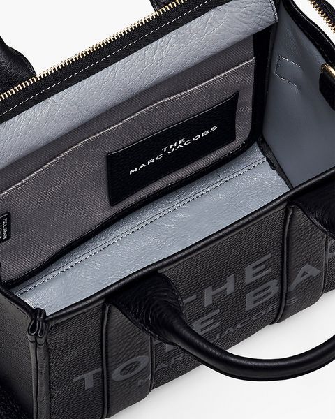 Сумка Marc Jacobs The Leather Small Tote Bag зерниста шкіра чорний 25x13х21 см H009L01SP21 H009L01SP21 фото