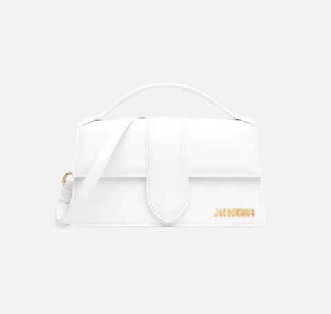 Cумка біла в золотистій фурнітурі Jacquemus Il grande Bambino в розмірі 23,5х13х8 см  BAW00007BC01C01100 фото