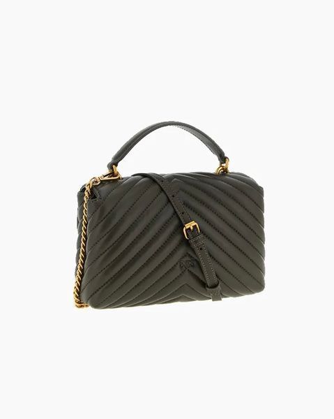 Сумка Pinko Love Lady Міні Cl Sheep Nappa Chevron через плече з бронзовою фурнітурою в стьобаній шкірі коричневий 26х16х7 см 100044A0GKK35Q 100044A0GKK35Q фото