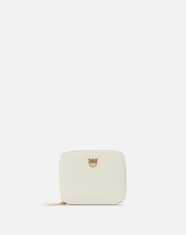 Гаманець жіночий Pinko Square Leather Zip-Around в гладкій шкірі білий 100249A0GKZ99Q2 фото