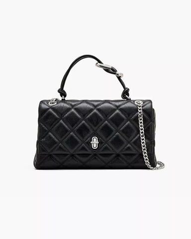 Сумка Marc Jacobs The Quilted Dual Convertible Shoulder Bag через плече чорна шкіра стьобана 18x18х35 см 2S5HCR007H02001 фото
