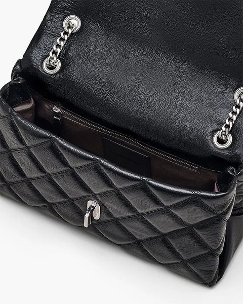 Сумка Marc Jacobs The Quilted Dual Convertible Shoulder Bag через плече чорна шкіра стьобана 18x18х35 см 2S5HCR007H02001 фото