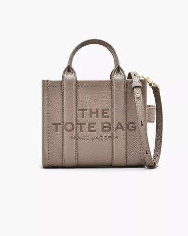 Сумка Marc Jacobs Leather Micro Tote Bag, тоут зерниста шкіра сіро бежевий 18x10х15 см H053L01RE22055 H053L01RE22055 фото