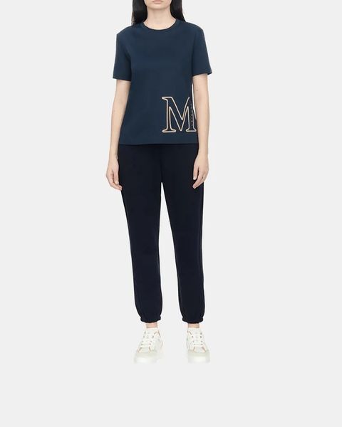 Жіноча футболка Max Mara Monviso з логотипом синій 2339760336601 12 фото