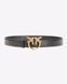 Жіночий ремень Pinko Love Birds leather belt 3 см з бронзовою фурнітурою чорний 100125A0F1Z99Q фото 1