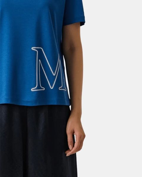 Жіноча футболка Max Mara Monviso з логотипом синій 2339760336602 15 фото
