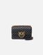 Сумка Pinko Mini Love Bag One Chevron через плече з бронзовою фурнітурою в чорній стьобаній шкірі 12x7х21 см 100074A0GKZ99Q фото 1