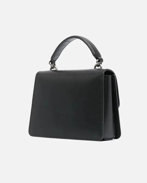 Сумка Pinko Mini Love Bag One Top Handle через плече зі срібною фурнітурою у гладкій шкірі чорна 15x9х20 см 100071A0F1Z99O 100071A0F1Z99O фото