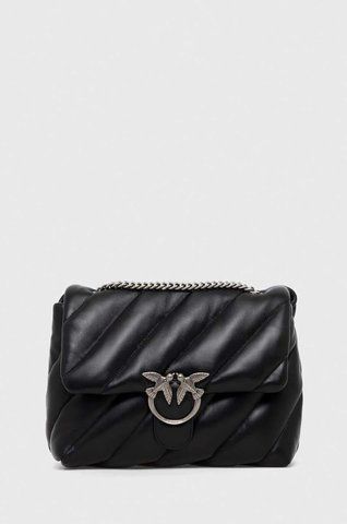 Сумка Pinko Big Love Bag Puff Maxi Quilt через плече зі срібною фурнітурою в чорній стьобаній шкірі 32x11х25 см 100037A0F2Z99O 100037A0F2Z99O фото