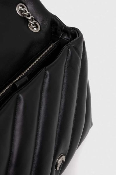 Сумка Pinko Big Love Bag Puff Maxi Quilt через плече зі срібною фурнітурою в чорній стьобаній шкірі 32x11х25 см 100037A0F2Z99O 100037A0F2Z99O фото