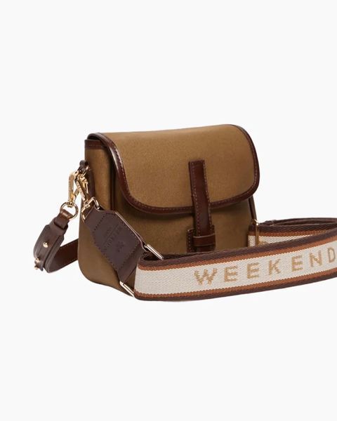 Сумка Max Mara Gapnew через плече текстиль із вставками шкіри коричневий 18x6x16 см  2525516034 600 003 фото