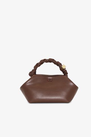 Сумка Ganni Bou Bag small тоут шкіра коричневий 28х14х17 см A5906 A5906 фото