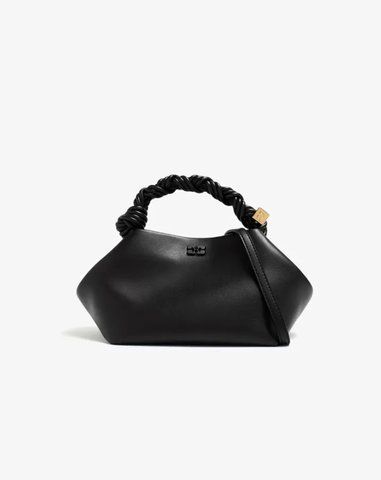 Сумка Ganni Bou Bag small тоут чорний шкіра розмір 28х14х17 см  718-01 фото