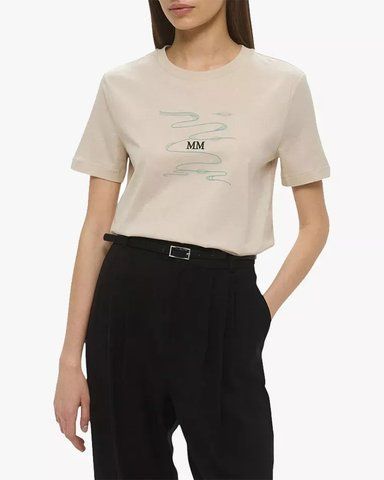 Жіноча футболка Max Mara UTA з логотипом бежевий 2,516,941,038,002 фото
