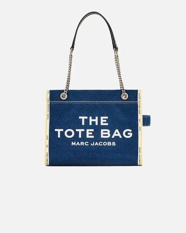 Сумка Marc Jacobs The Denim Chain Medium Bag через плече бавовна денім синій 34x15х27 см 2F4HTT018H05473 фото