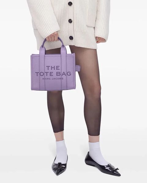 Сумка Marc Jacobs Leather Small Tote Bag, тоут зерниста шкіра бузковий 26x13х21 см H009L01SP21553 copy_H009L01SP21553 фото