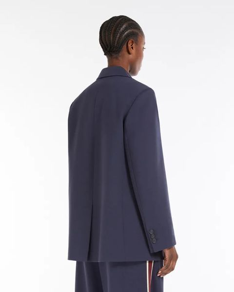 Жіночий костюм Max Mara Врама блейзер з штанами Marsala бавовна синя 2515911011 + 25157810116 фото
