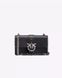 Сумка Pinko Classic Love Bag One Simply через плече зі срібною фурнітурою у гладкій шкірі чорна 17x7х27 см 100053A0F1Z99O 100053A0F1Z99O фото 1