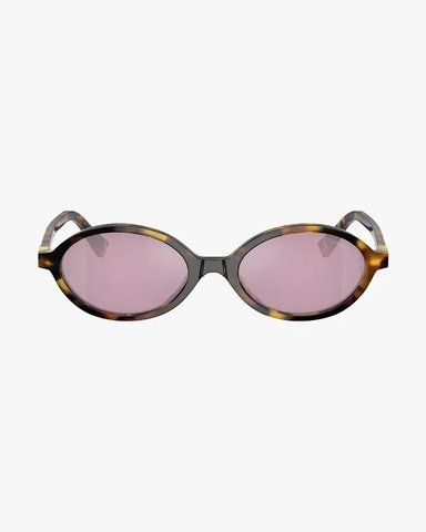Сонцезахисні окуляри овальні Miu Miu Honey Havana в коричневій оправі MU 04ZS VAU50D фото