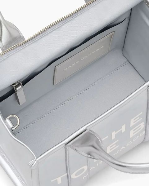 Сумка Marc Jacobs The Metallic Leather Small Tote Bag, тоут зерниста срібляста шкіра 26x13х21 см 2F3HTT004H01039 фото
