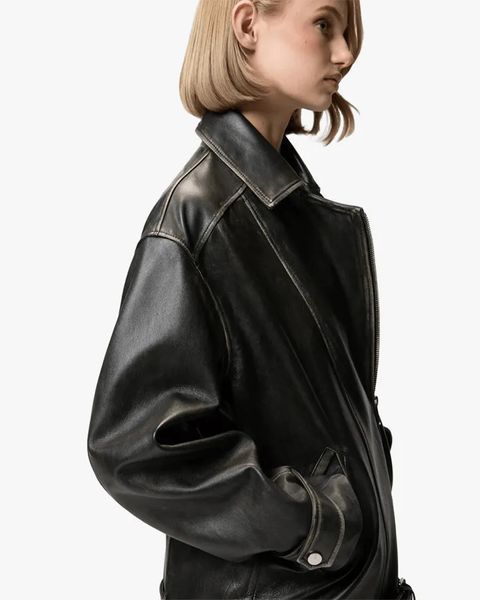 Жіноча байкерська косуха куртка Pinko Cacio Pepe шкіра чорний 105369A23UZ98 105369A23UZ98 фото