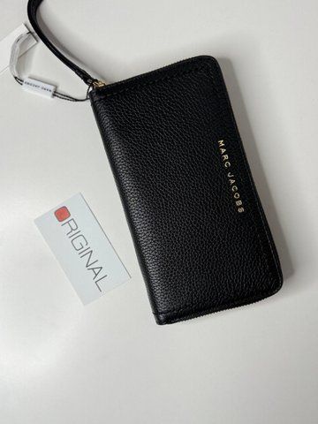 Чорний жіночий гаманець на повну купюру MARC JACOBS зерниста шкіра S130L01RE22 001 фото