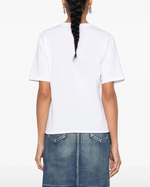 Жіноча футболка Saint Laurent Classic-Fit з логотипом бавовна білий 460876YB2DQ 9000 фото