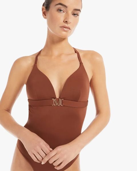 Купальник цільний Max Mara Celine з чашкою з тонкого коричневого трикотажу 2,516,831,039,650,000 фото