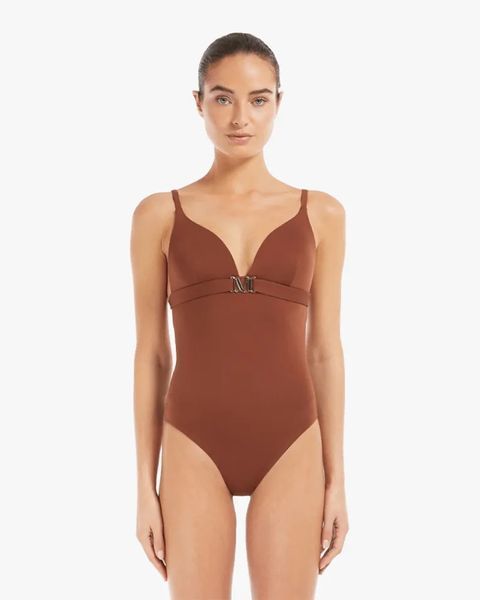 Купальник цільний Max Mara Celine з чашкою з тонкого коричневого трикотажу 2,516,831,039,650,000 фото